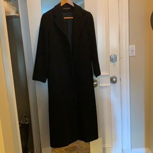 Kenneth Cole New York wool / cashmere long black coat.  Size 8